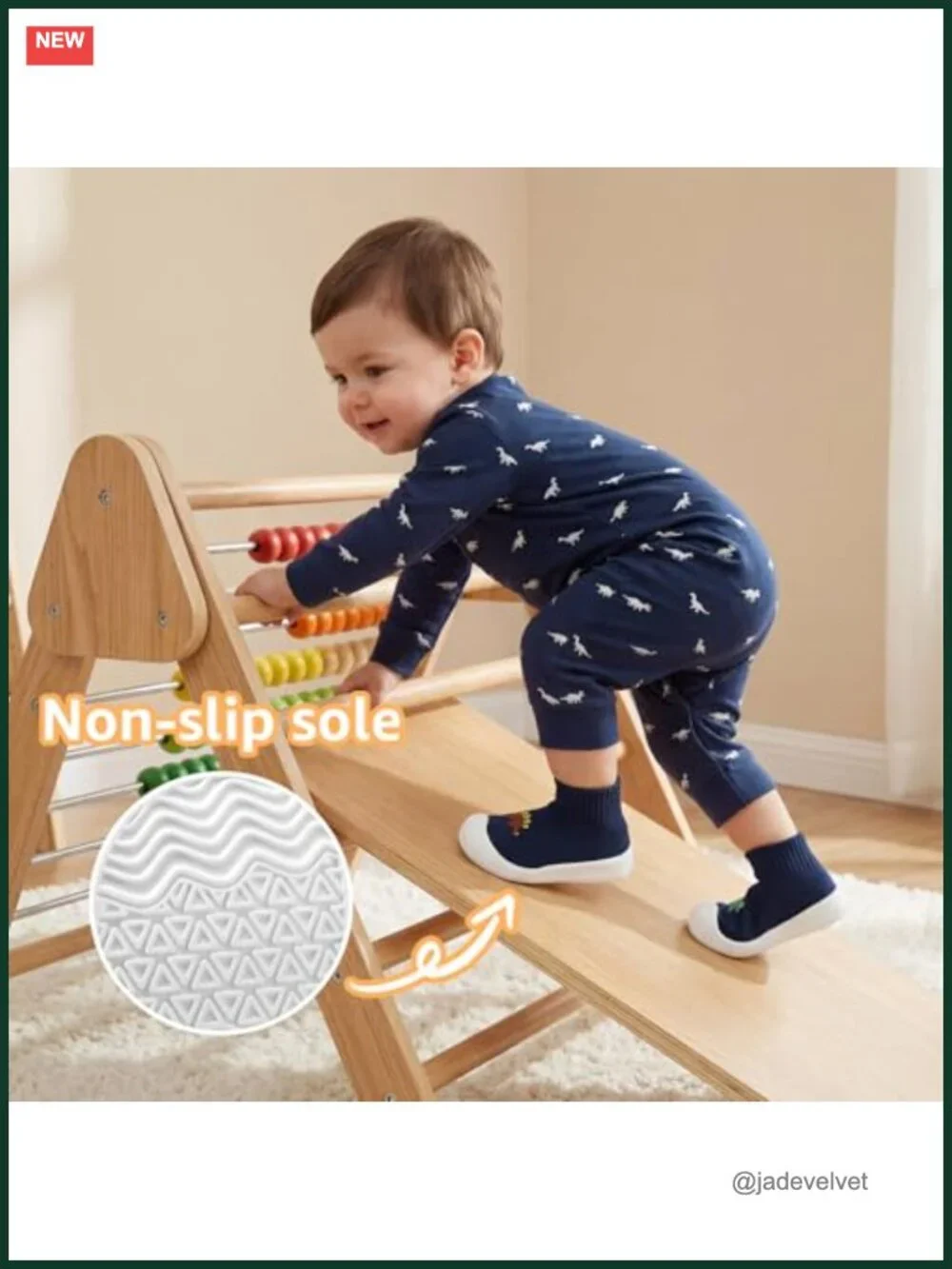 Baby Sock Shoes Toddler Walking Soft Slippers Wide Toe Box Barefoot Sole Non